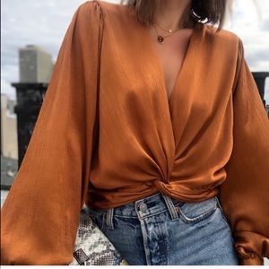 Beautiful silky burnt orange top